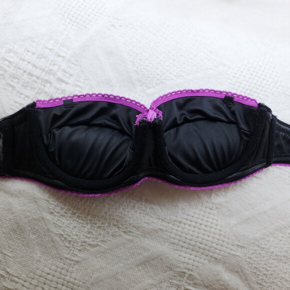 La Senza Black & Purple Lace Underwire Strapless Bra - Picture 6 of 10
